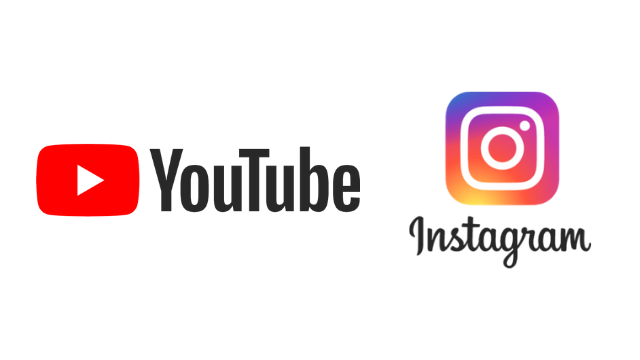 youtubeロゴ、instagramロゴ