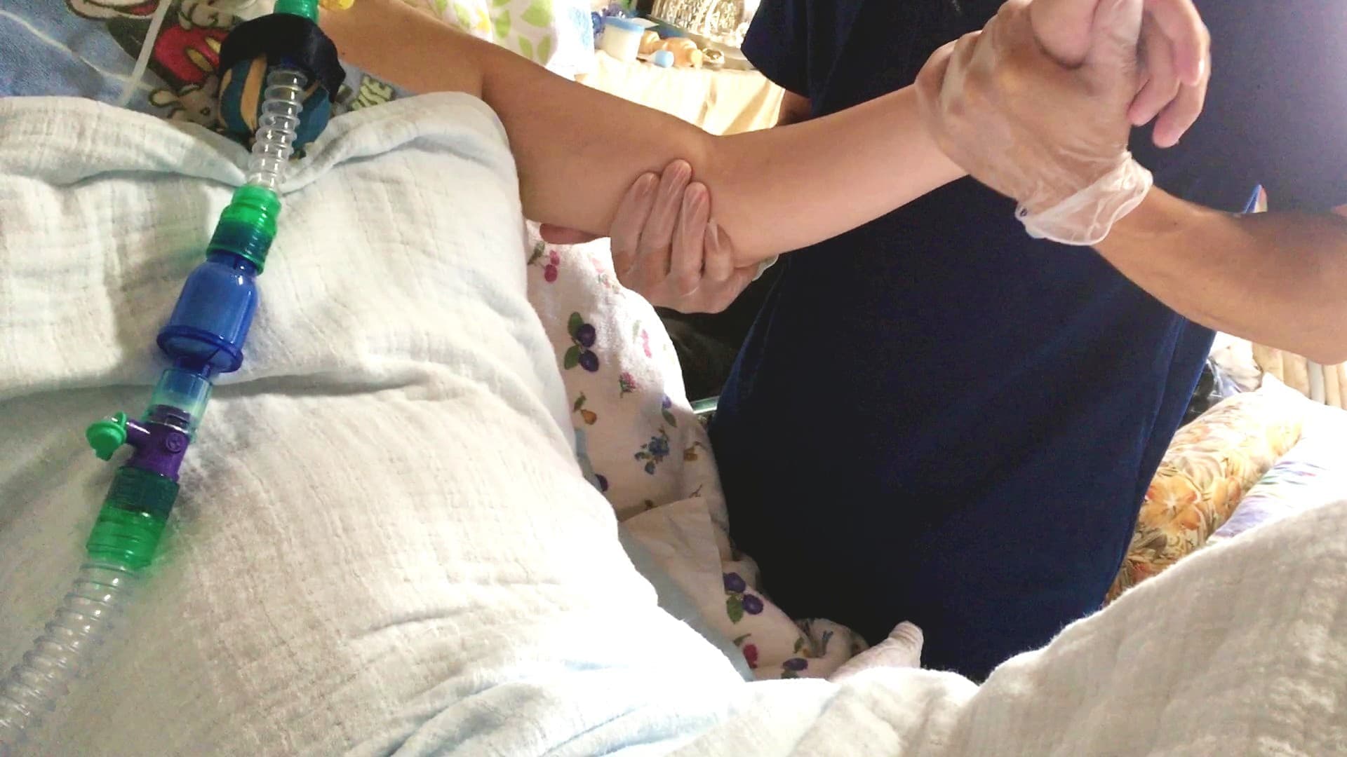 保険外サービスにおける施設での訪問リハビリ風景